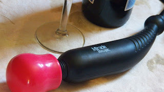 wand massager with wine glass